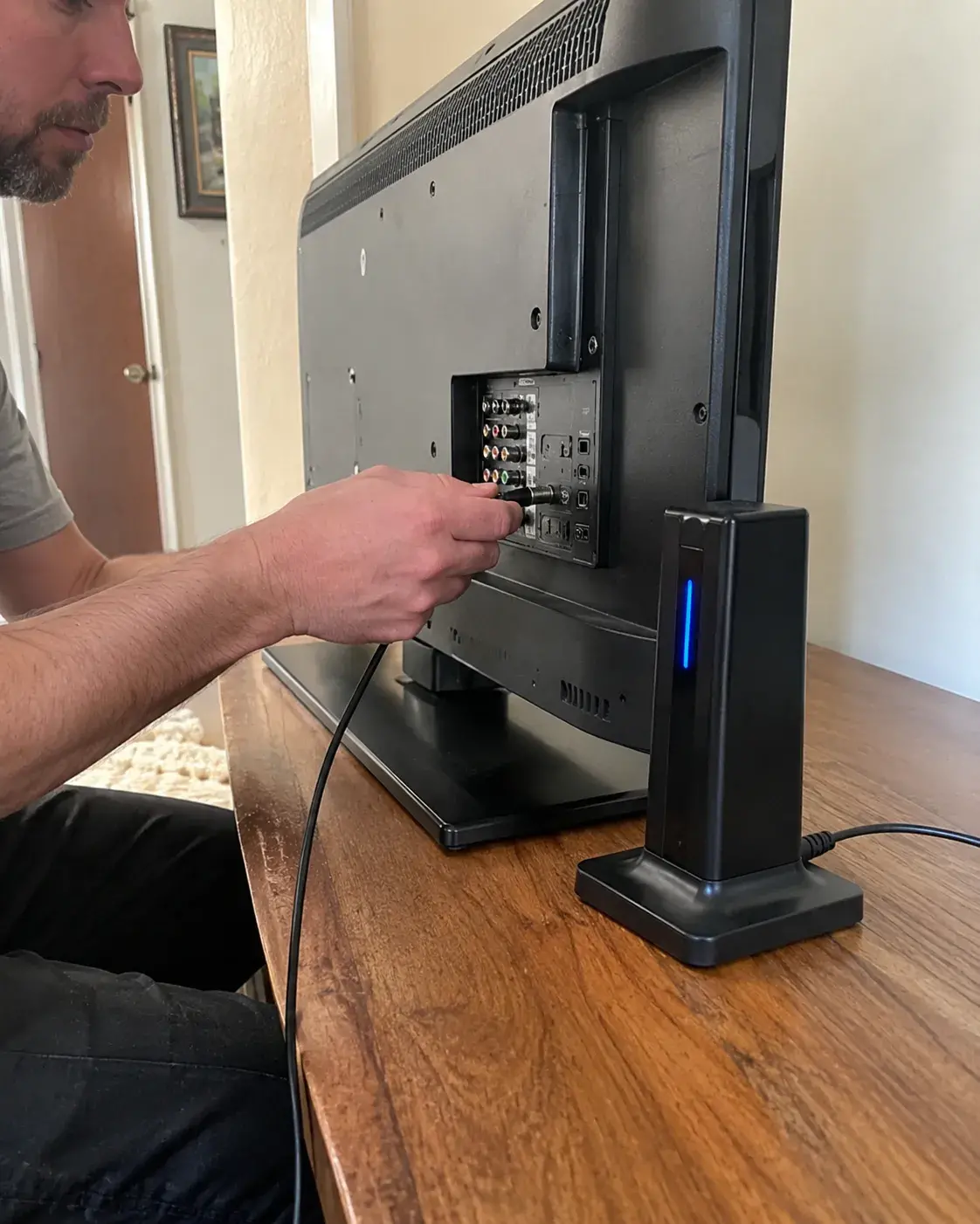 Television antenna installation